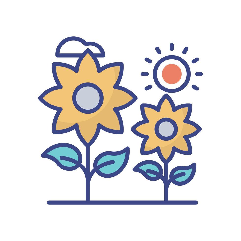 Blumen Vektor gefüllt Umriss Symbol Stil Illustration. eps 10-Datei