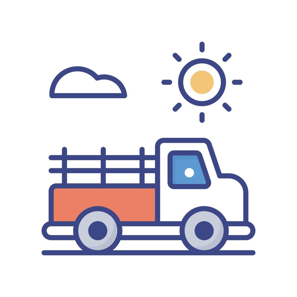 Pickup-Truck-Vektor gefüllte Umriss-Icon-Stil-Illustration. eps 10-Datei vektor