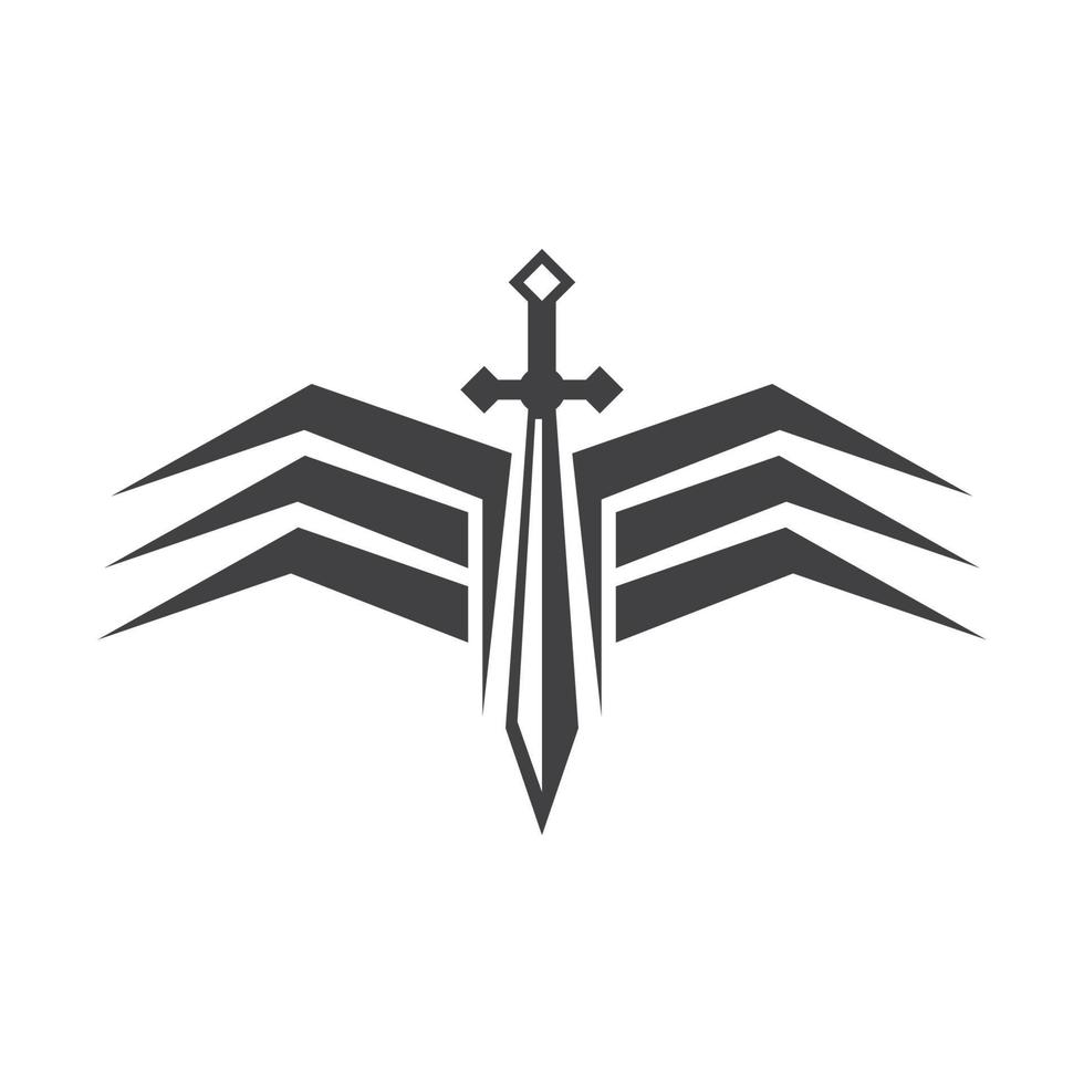 svart svärd krig försvara logotyp vektor illustration