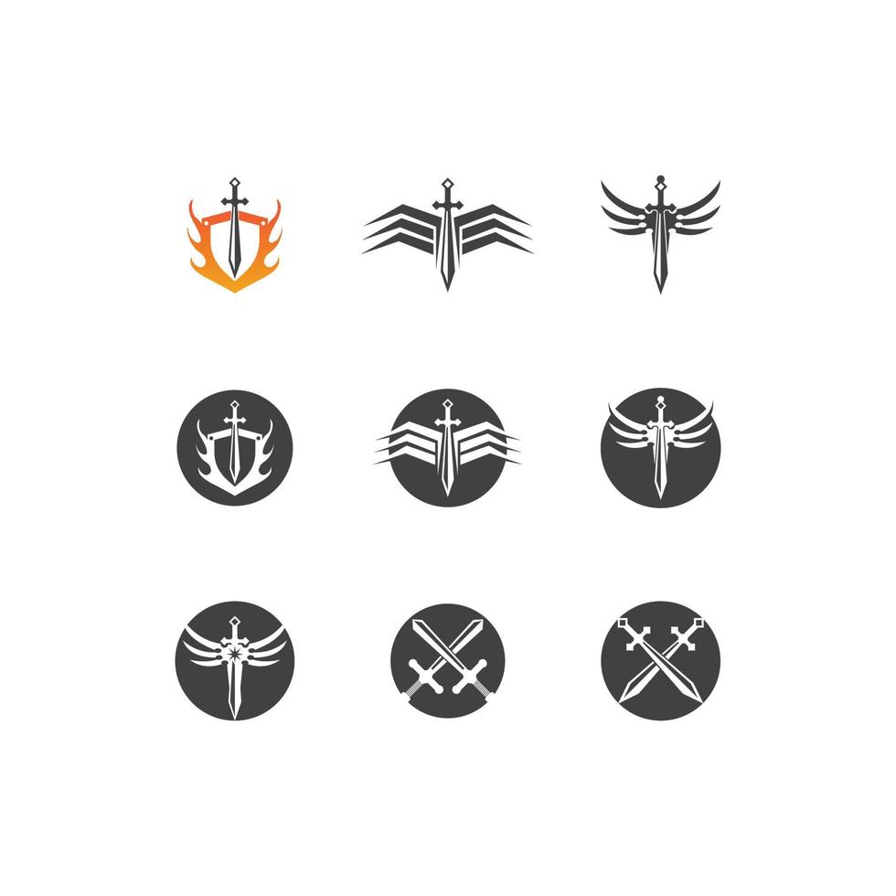 Schwarzes Schwert Krieg verteidigen Logo-Vektor-Illustration vektor