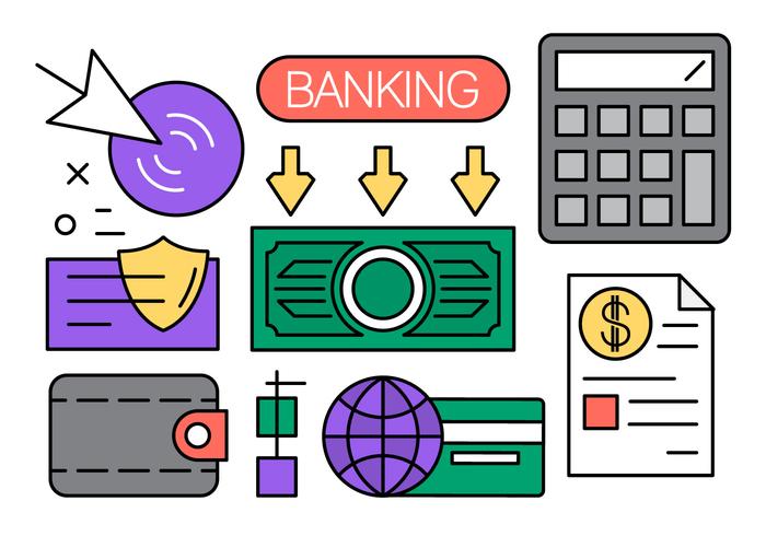 Lineare Finanzen und Banking Vector Elements