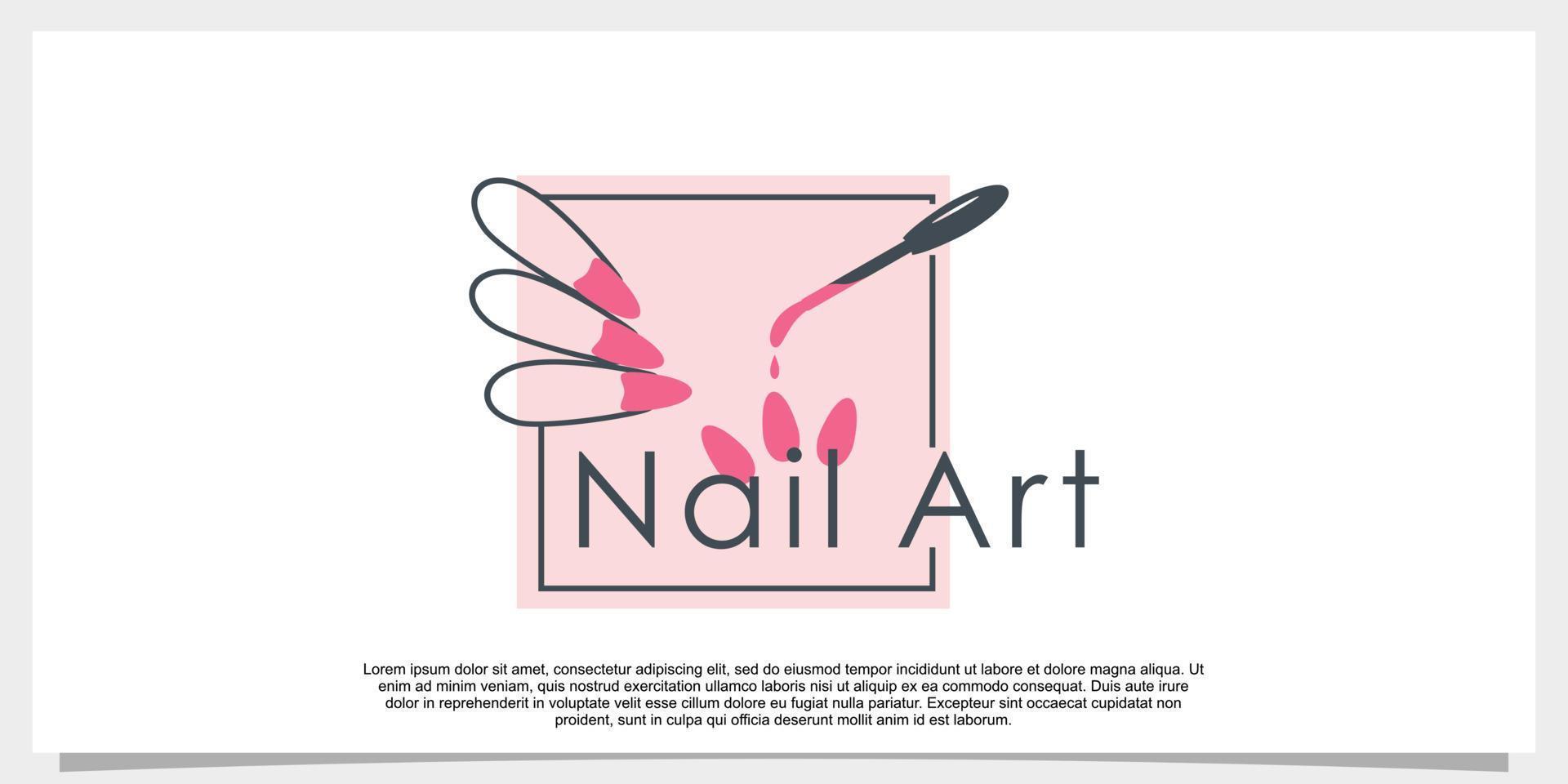 nagel konst studio logotyp design illustration vektor