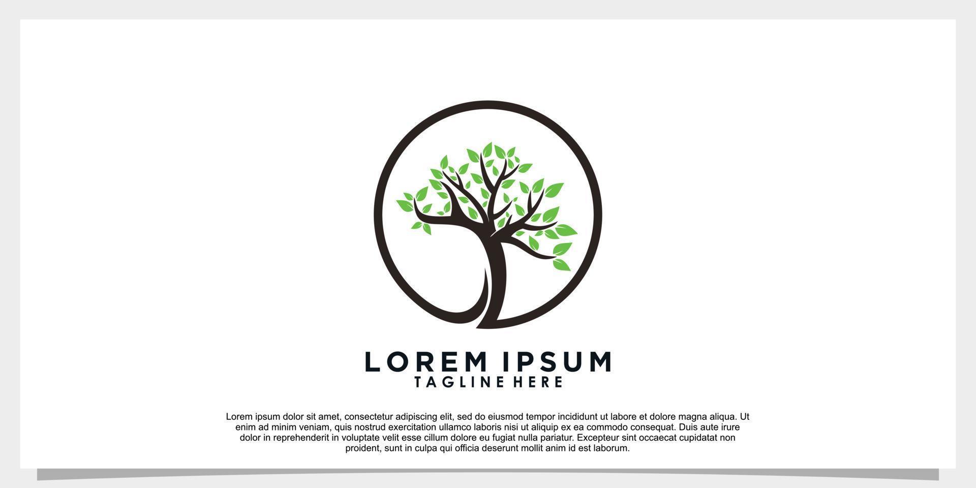 träd liv och rötter logotyp design med mall vektor