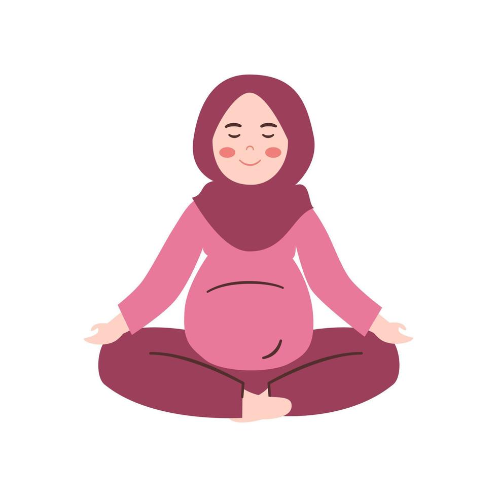 gravid kvinna gör yoga vektor