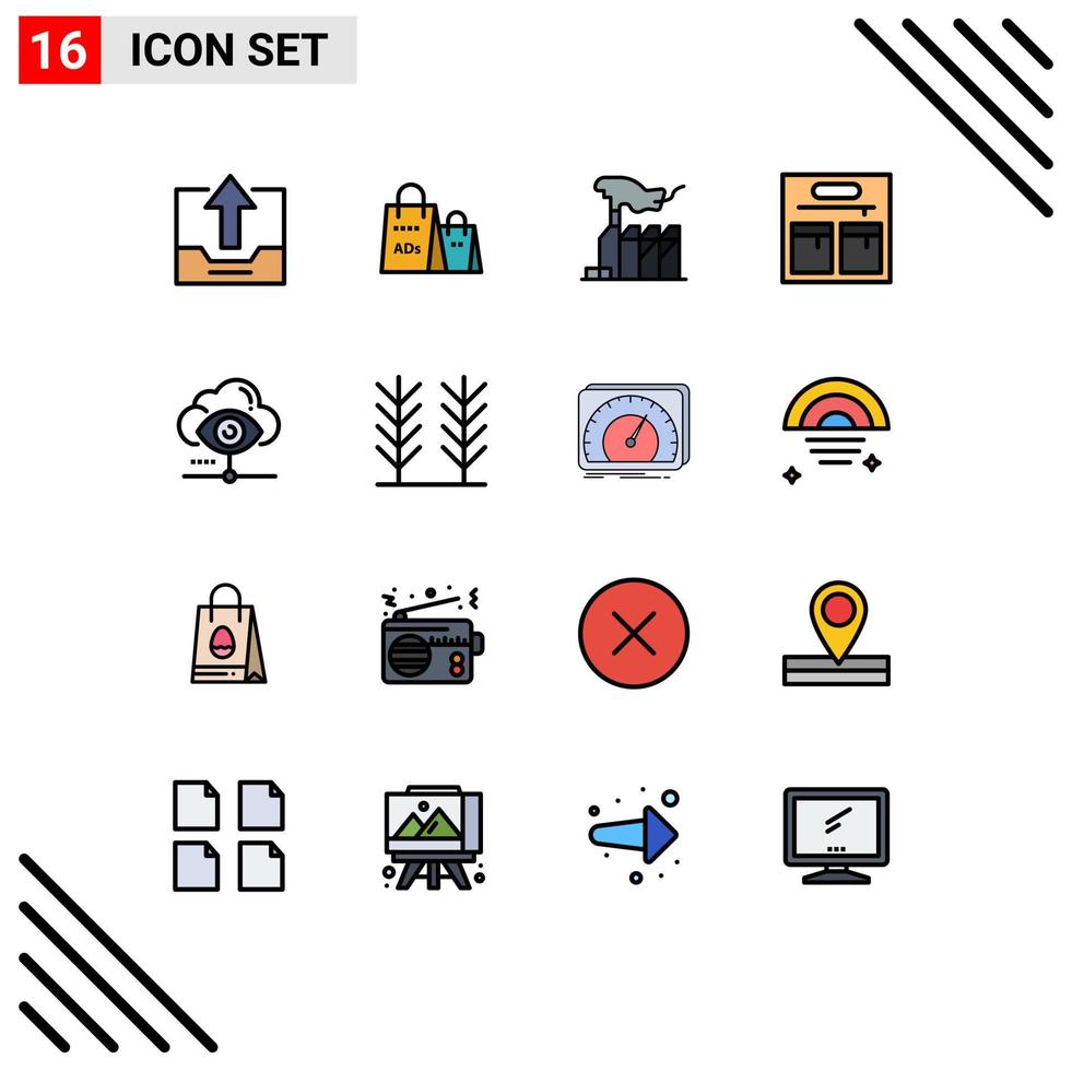 uppsättning av 16 modern ui ikoner symboler tecken för öga väska handla ad lobbying herravälde redigerbar kreativ vektor design element