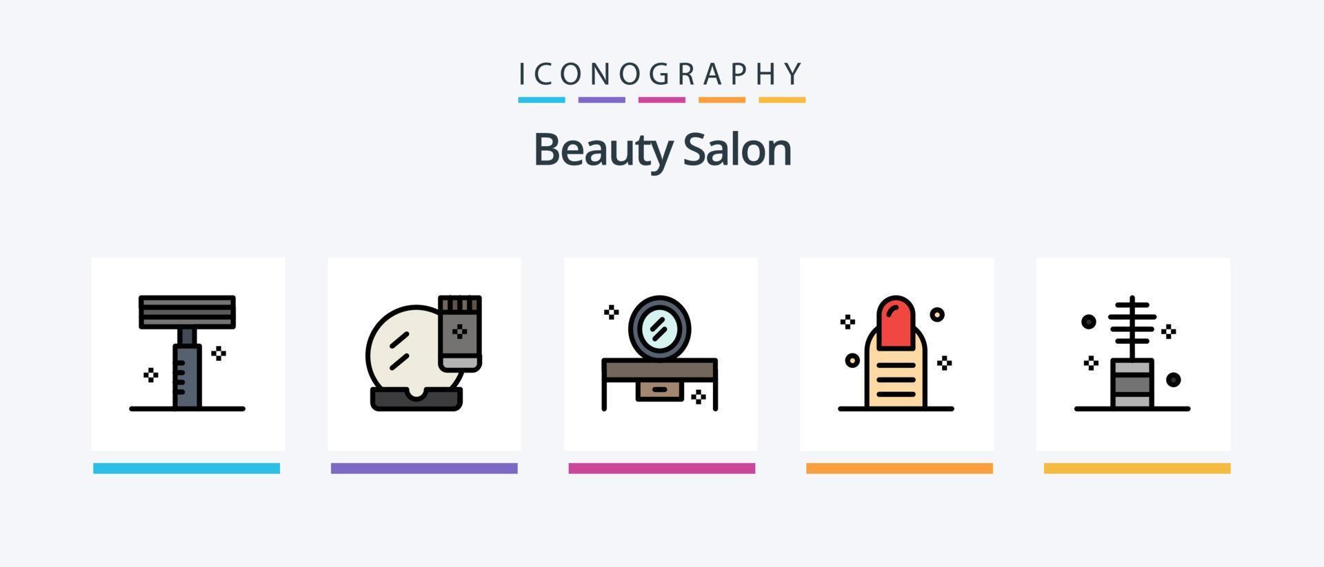 Beauty-Salon-Linie gefüllt 5 Icon Pack inklusive Frisur. Kamm. Salon. Schönheit. bilden. kreatives Symboldesign vektor