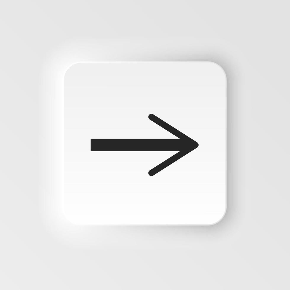 pil neumorf stil vektor ikon. vektor illustration av pil ikon på vit bakgrund. neumorfism, neumorf stil ikon