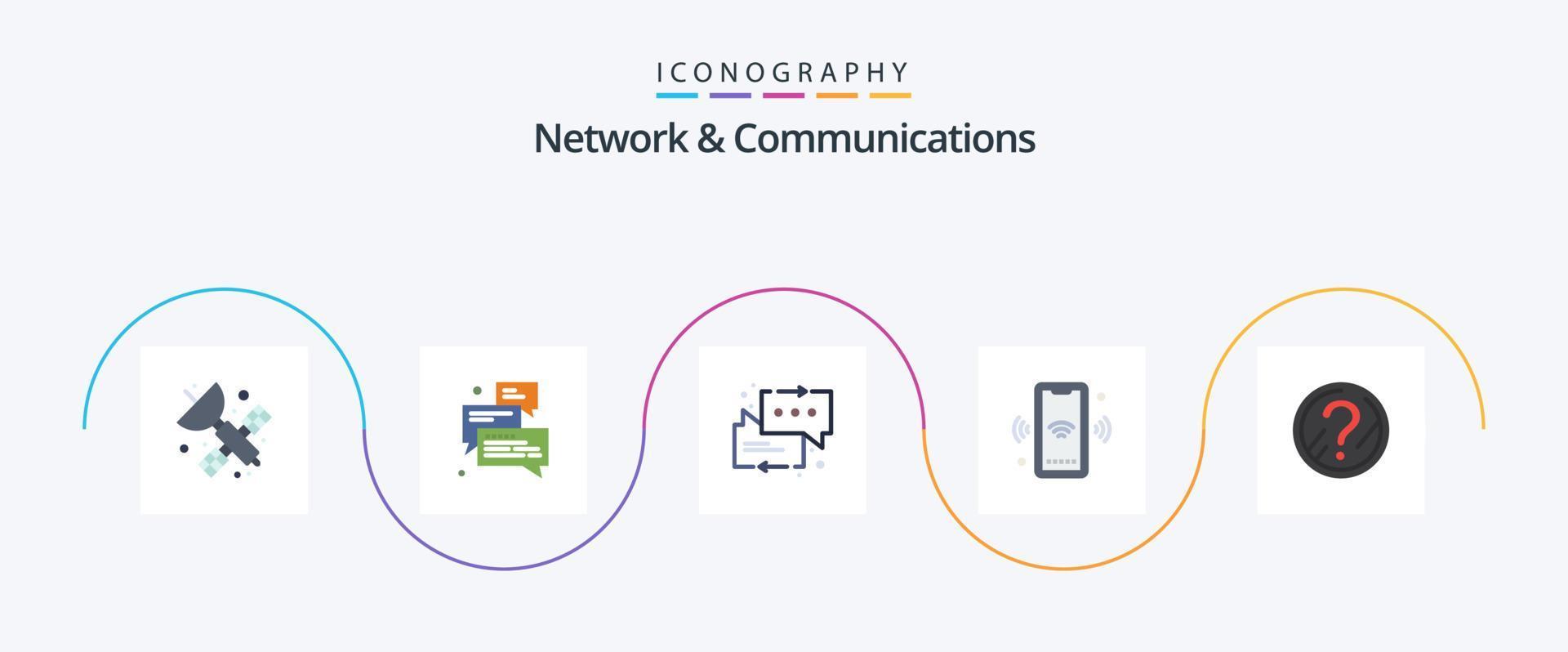 Netzwerk und Kommunikation Flat 5 Icon Pack inklusive Smart. W-lan. Pfeil. Signal. Pfeil vektor