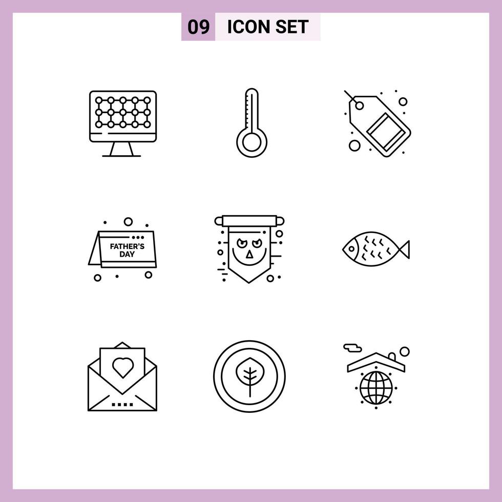 9 kreativ ikoner modern tecken och symboler av skrämmande flagga marknadsföring fäder dag datum redigerbar vektor design element