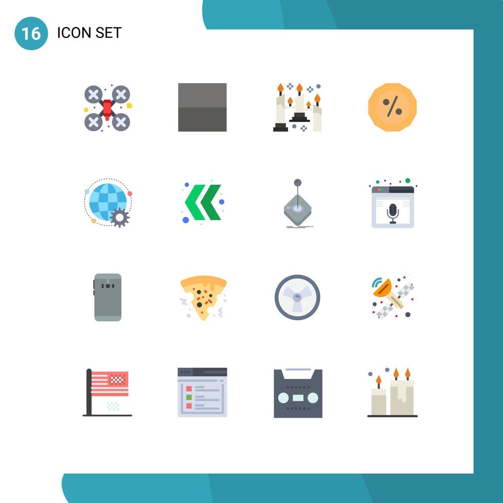 grupp av 16 platt färger tecken och symboler för multiplayer värld flamma uppkopplad procent redigerbar packa av kreativ vektor design element