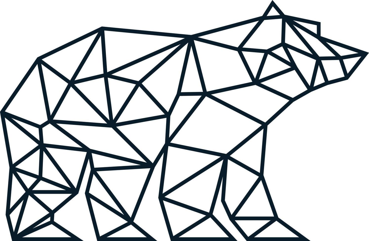 Björn djur- logotyp med polygon stil vektor