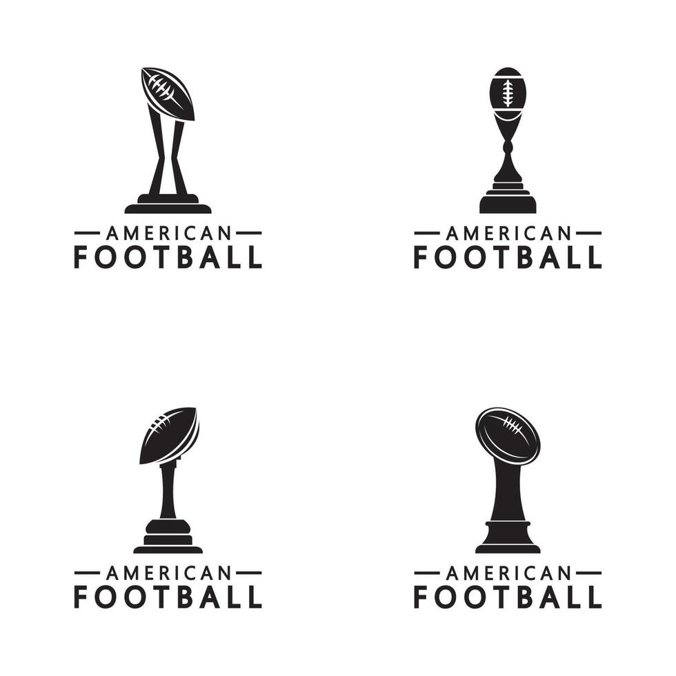 vinnare amerikan fotboll mästerskap trofén logotyp design vektor ikon mall. amerikan fotboll trofén för vinnare tilldela
