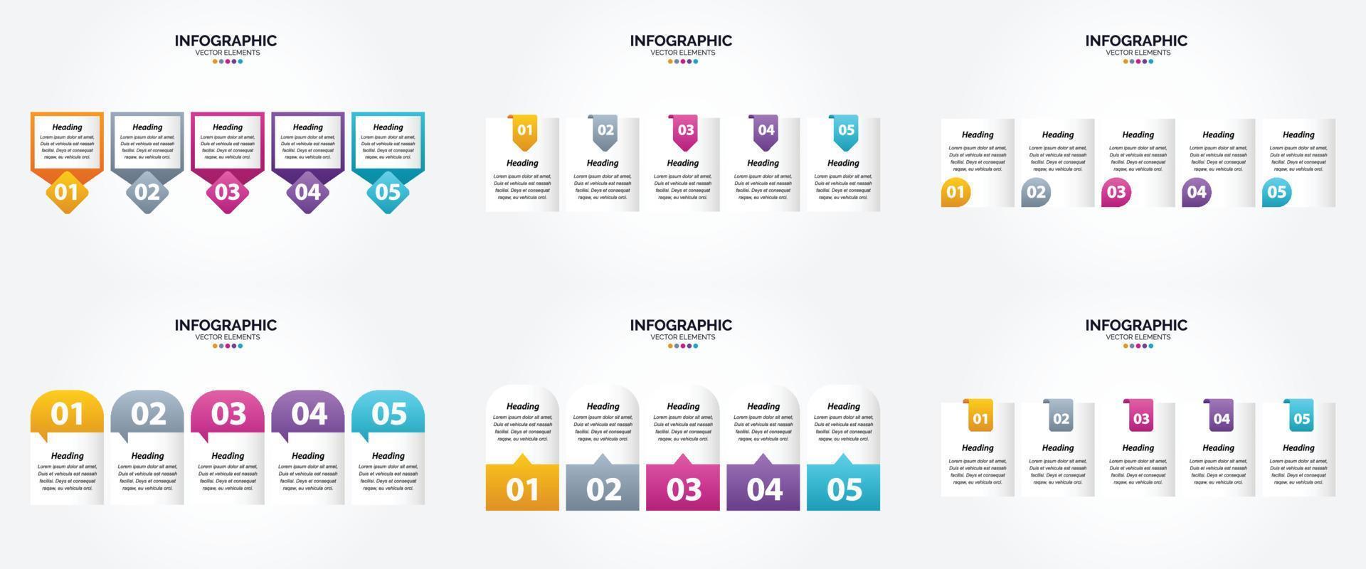 flaches Designset der Vektorillustrations-Infografiken für Werbebroschürenflieger und -zeitschrift vektor