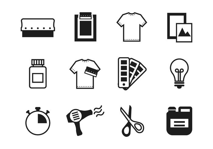 Free Screen Printing Icons Vektor