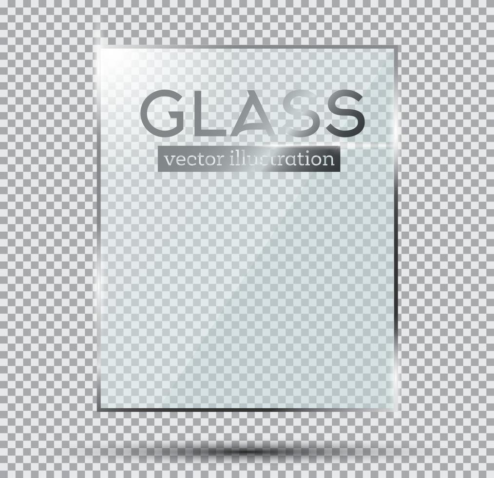 Glasplatte isoliert auf transparentem Hintergrund. vektor