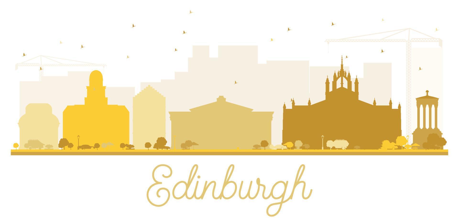 goldene silhouette der skyline von edinburgh. vektor