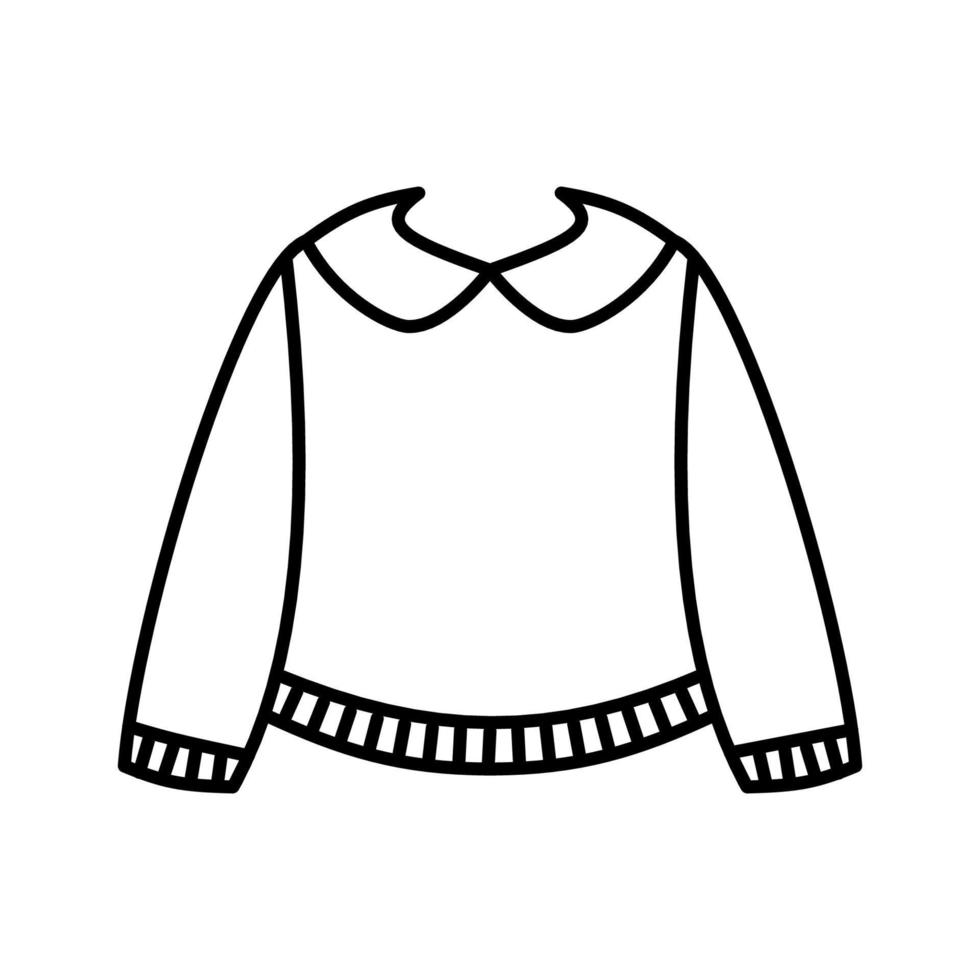 Umriss, einfaches Vektor-Kinderpullover-Symbol isoliert auf weißem Hintergrund. vektor