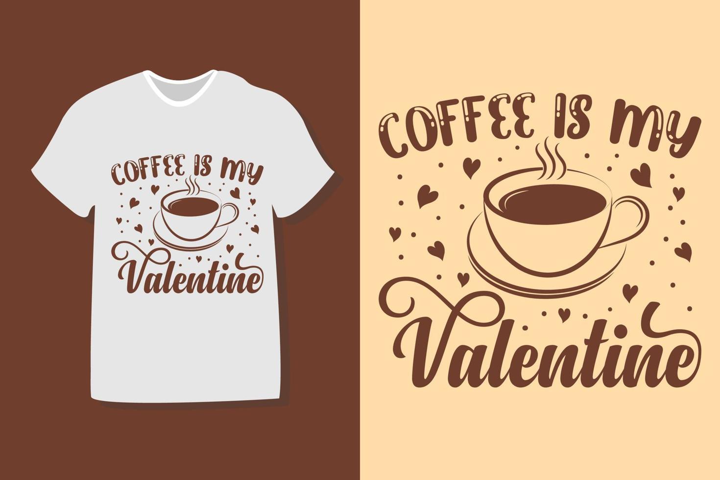 Kaffee ist mein Valentinstag-Typografie-Zitat-Design vektor