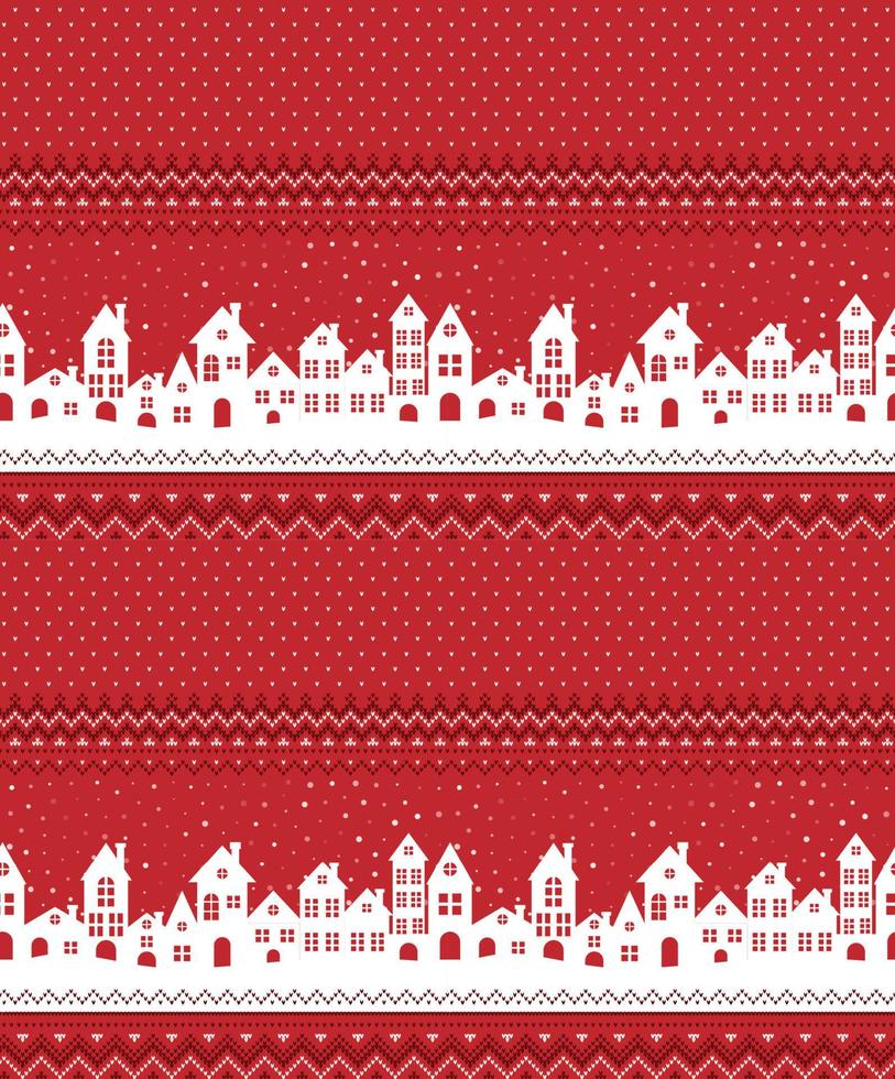 gestricktes weihnachts- und neujahrsmuster. Wollstrickpullover-Design. Tapete Packpapier Textildruck. vektor