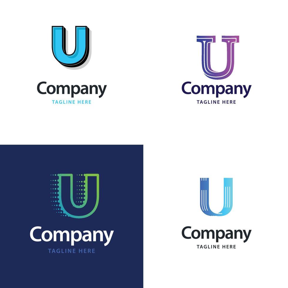 Buchstabe u großes Logo-Pack-Design kreatives modernes Logo-Design für Ihr Unternehmen vektor