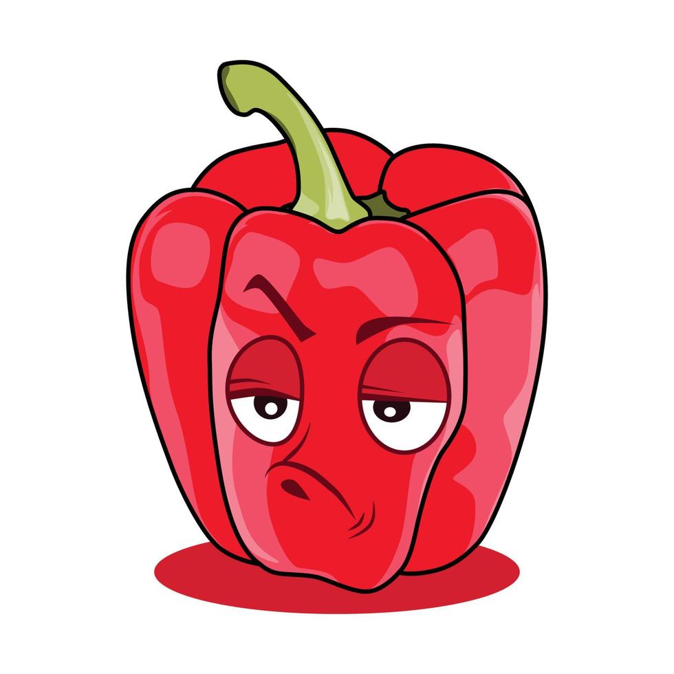 röd paprika tecknad serie karaktär. vektor illustration isolerat på vit bakgrund