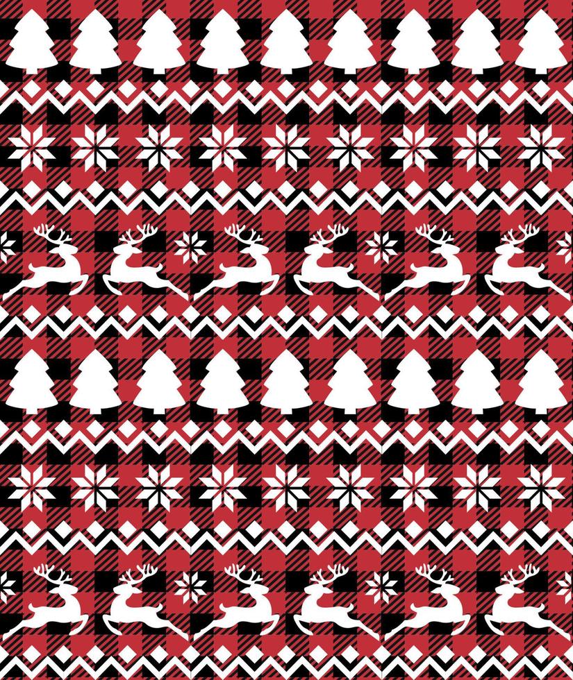 buffel pläd jul klingande klockorna på de bakgrund av de musik sida. festlig sömlös mönster. vektor illustration.