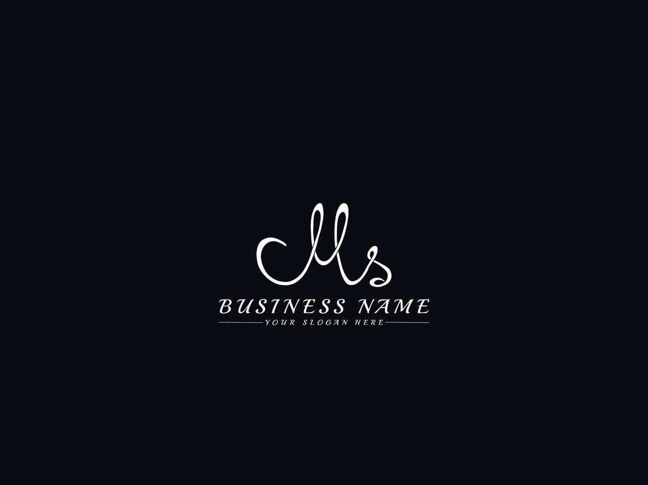 feminines ms-logo, neues ms-signatur-logo-design vektor