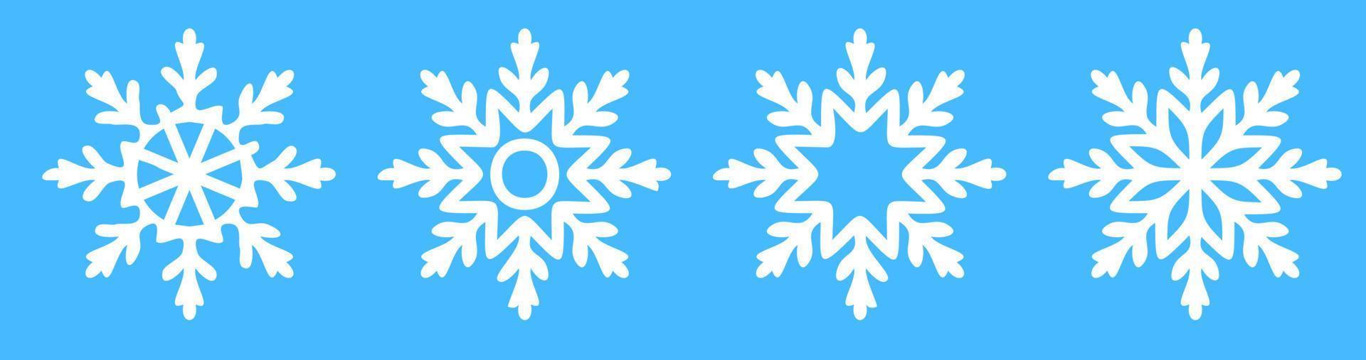 snöflinga ikoner på blå. vinter- väder. vinter- väder prognos. vektor