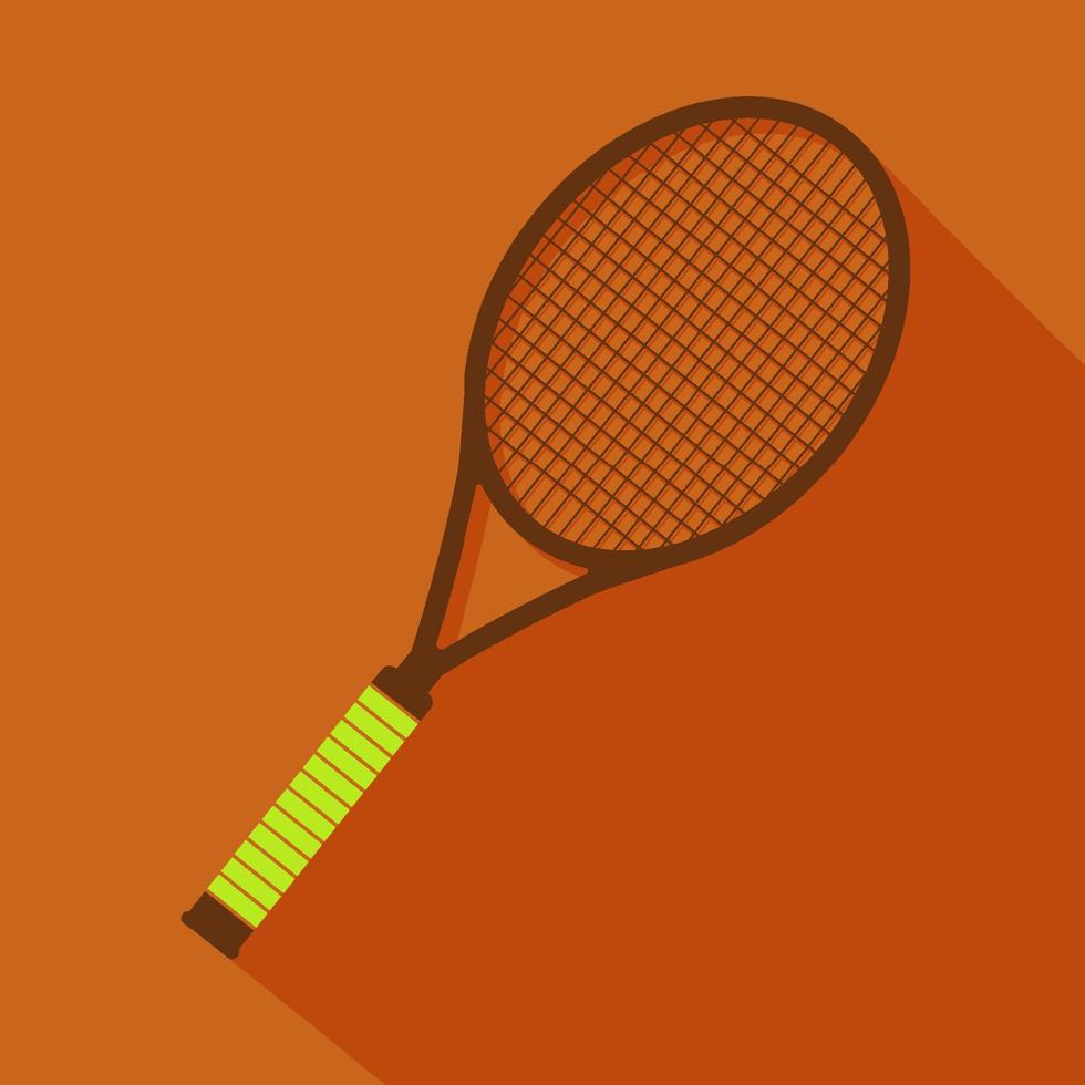 Tennisschläger in Farbe. Sportausrüstung, Inventar. symbol für mobile anwendung oder web. Vektor