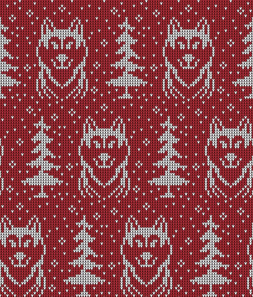 stickat jul och ny år mönster i vargar. ull stickning Tröja design. tapet omslag papper textil- skriva ut. eps 10 vektor