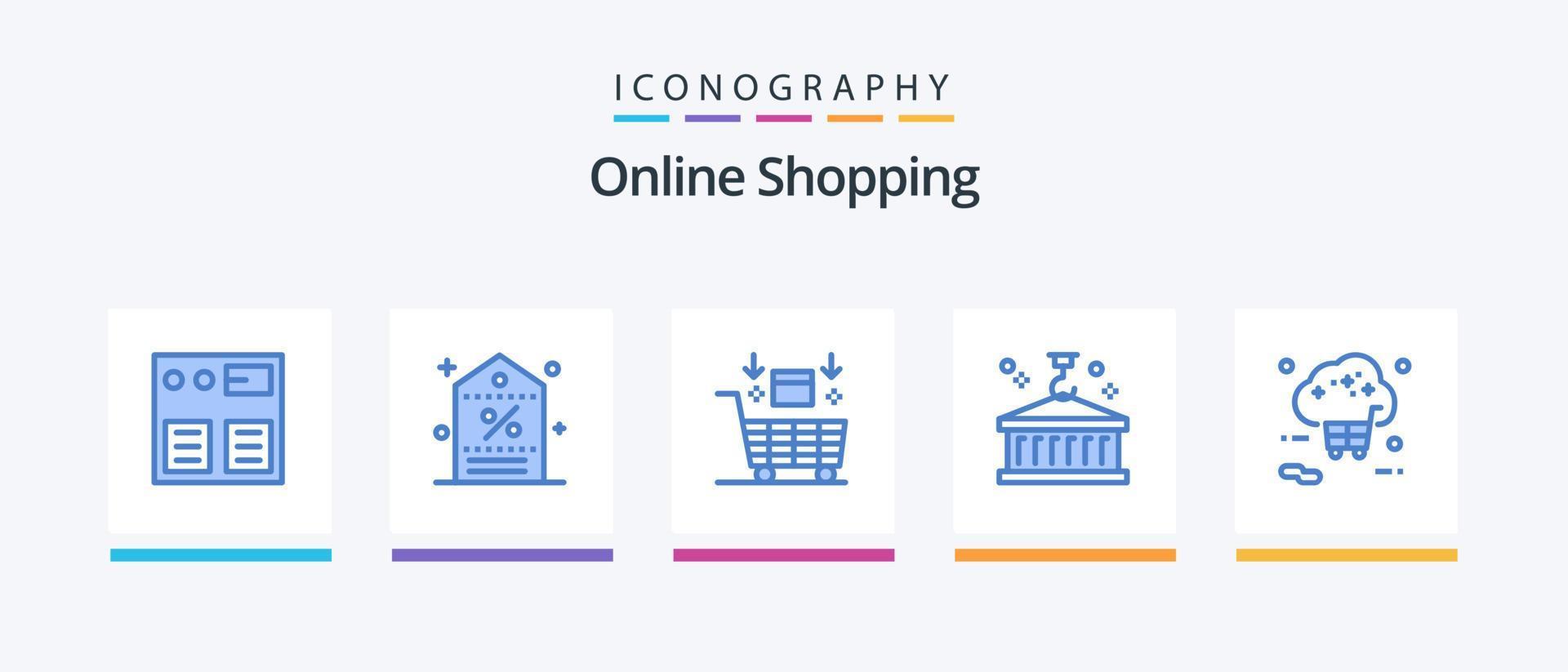 uppkopplad handla blå 5 ikon packa Inklusive logistik. företag. märka. låda. handla. kreativ ikoner design vektor