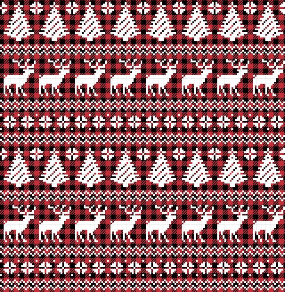 weihnachts- und neujahrsmuster bei buffalo plaid. festlicher hintergrund für design und druck vektor