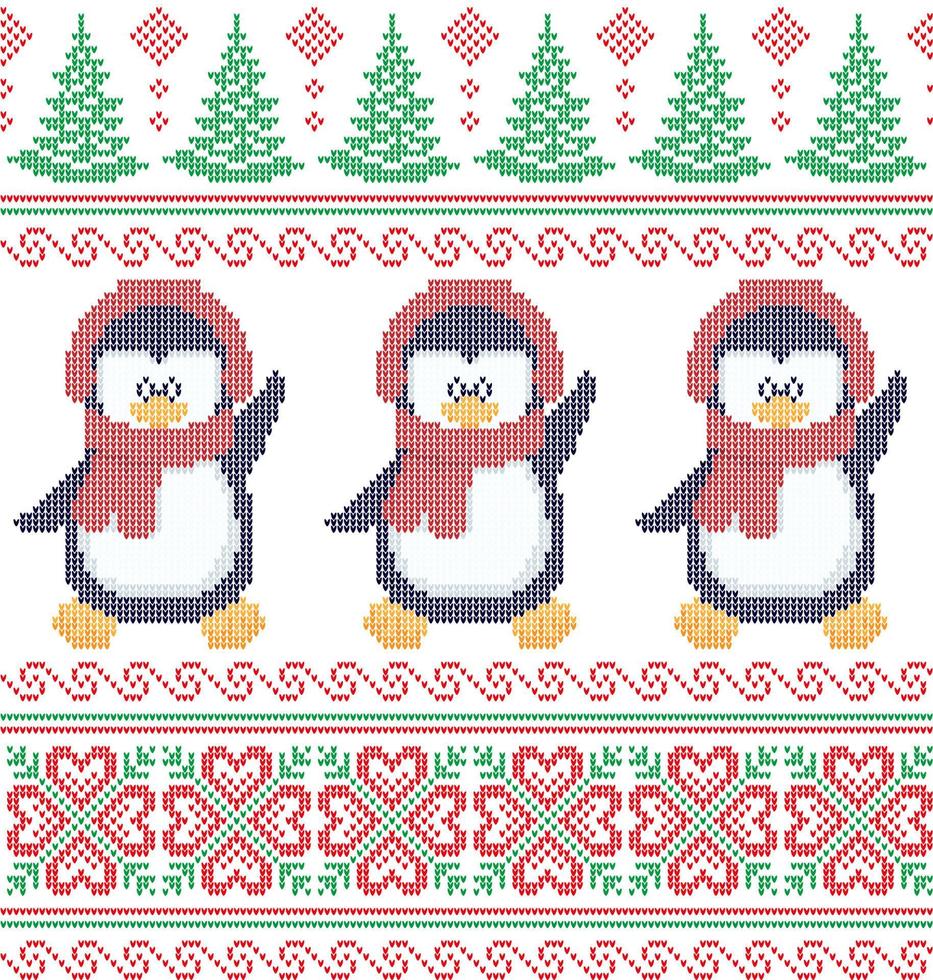 gestricktes weihnachts- und neujahrsmuster. Wollstrickpullover-Design. Tapete Packpapier Textildruck. vektor