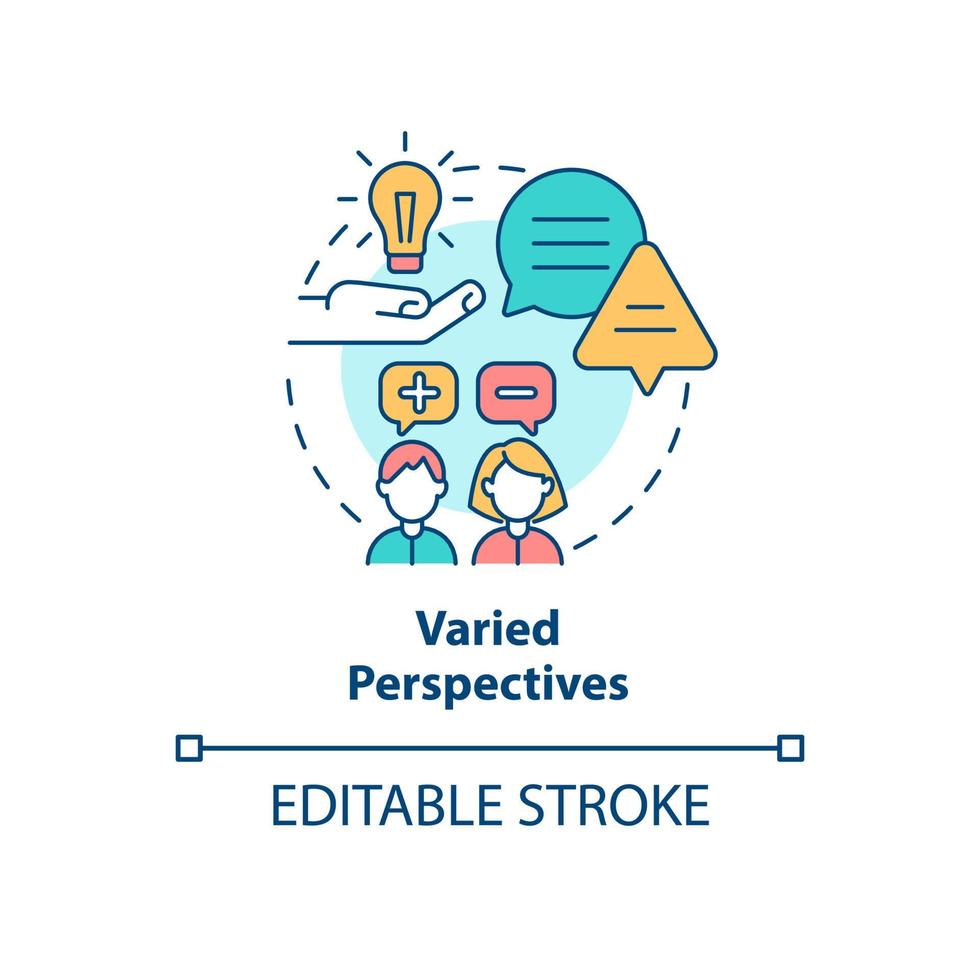 abwechslungsreiches Perspektiven-Konzept-Symbol vektor