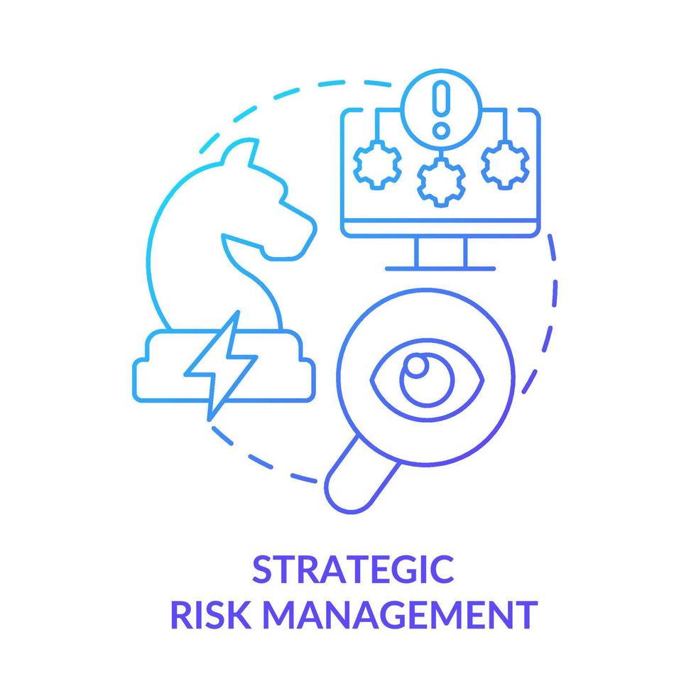Symbol für das Konzept des blauen Farbverlaufs des strategischen Risikomanagements vektor