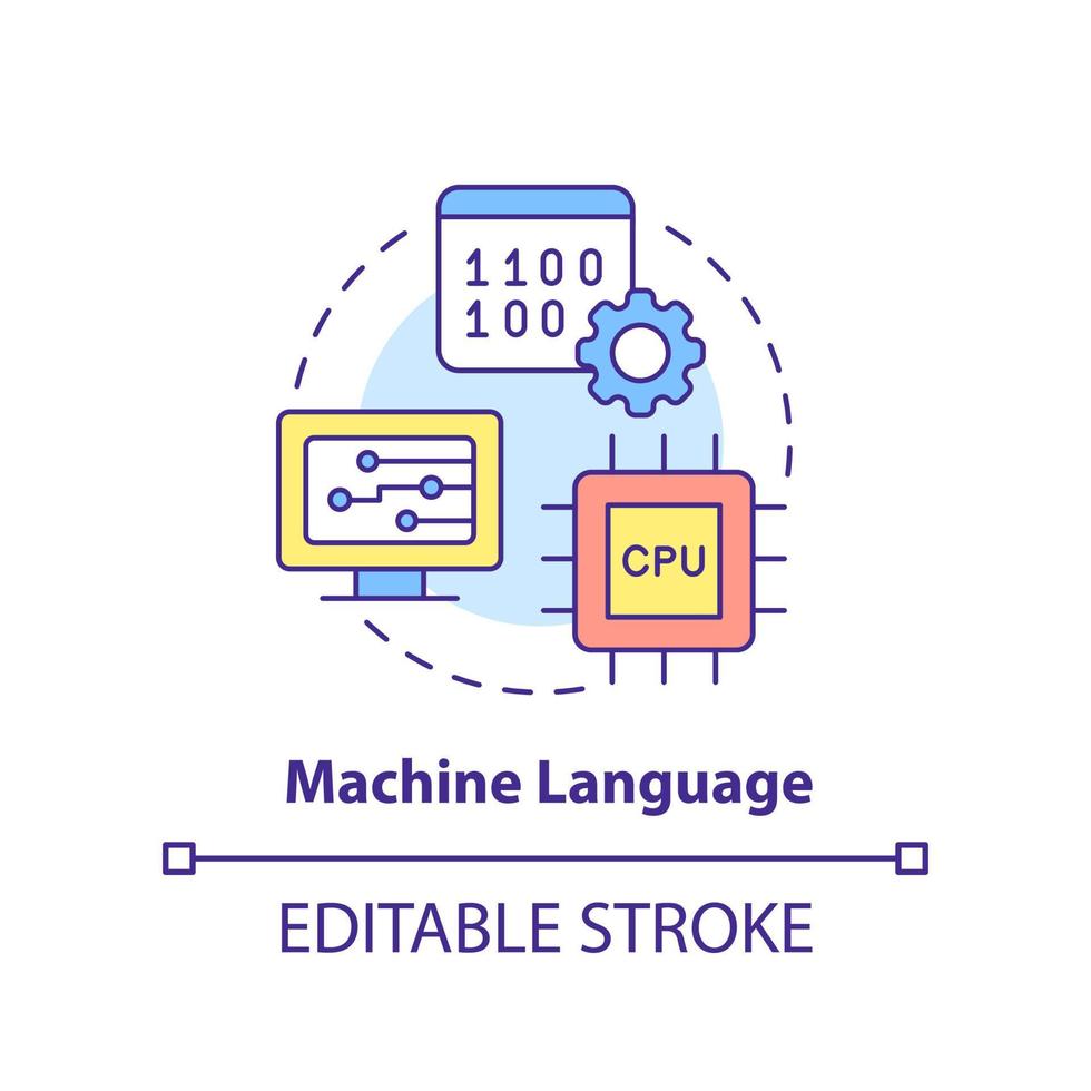 Symbol für das Konzept der Maschinensprache vektor