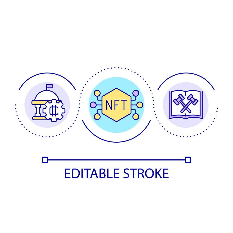 lag reglering av nft marknadsföra slinga begrepp ikon vektor