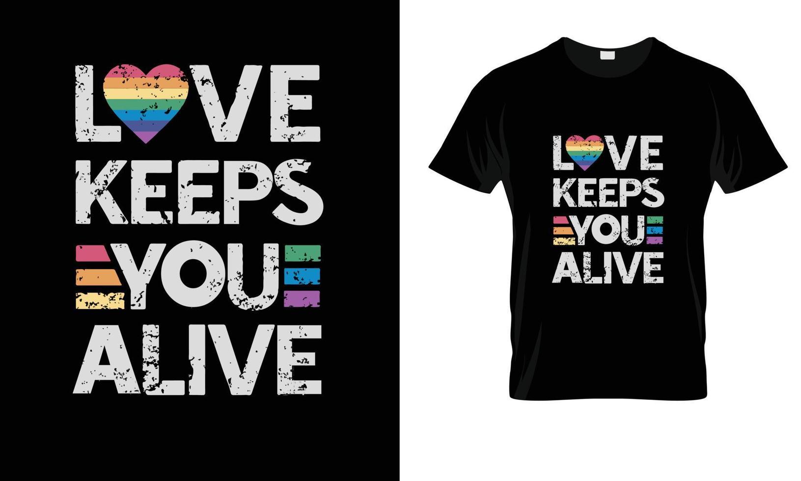 Liebe hält dich am Leben, Typografie-T-Shirt-Design. geeignet für Bekleidungsdruckereien. stilvolles T-Shirt- und Bekleidungsdesign. druckfertiger Vektor. vektor