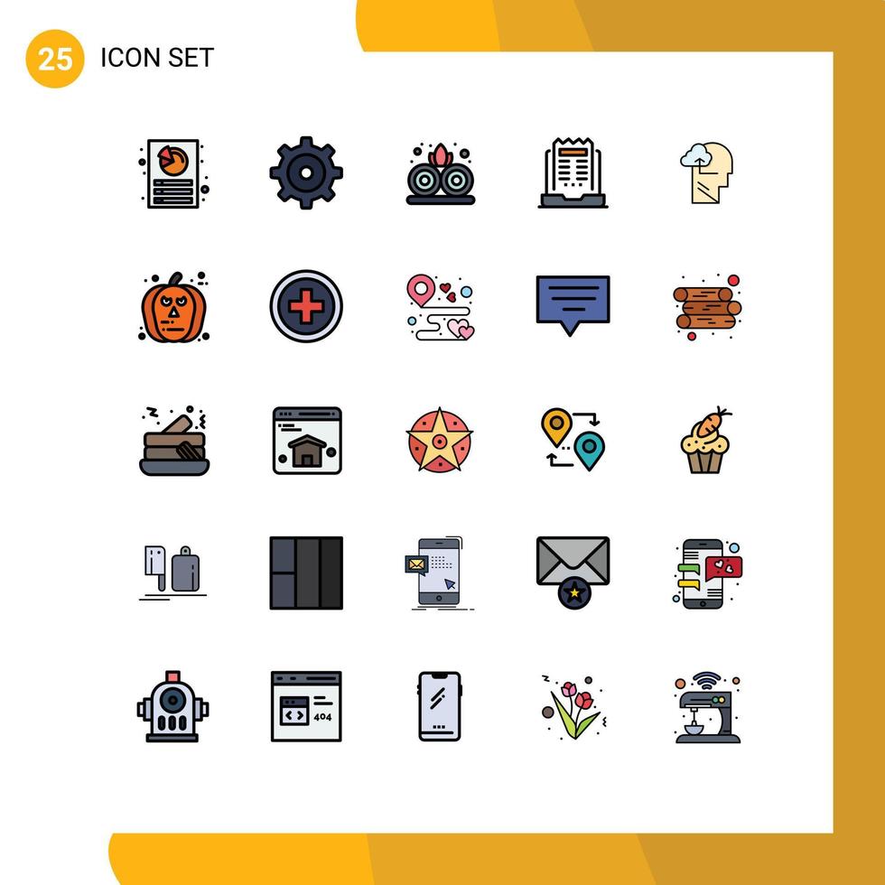 Satz von 25 modernen ui-Symbolen Symbole Zeichen für Head Gain Plant Experience Newsletter editierbare Vektordesign-Elemente vektor