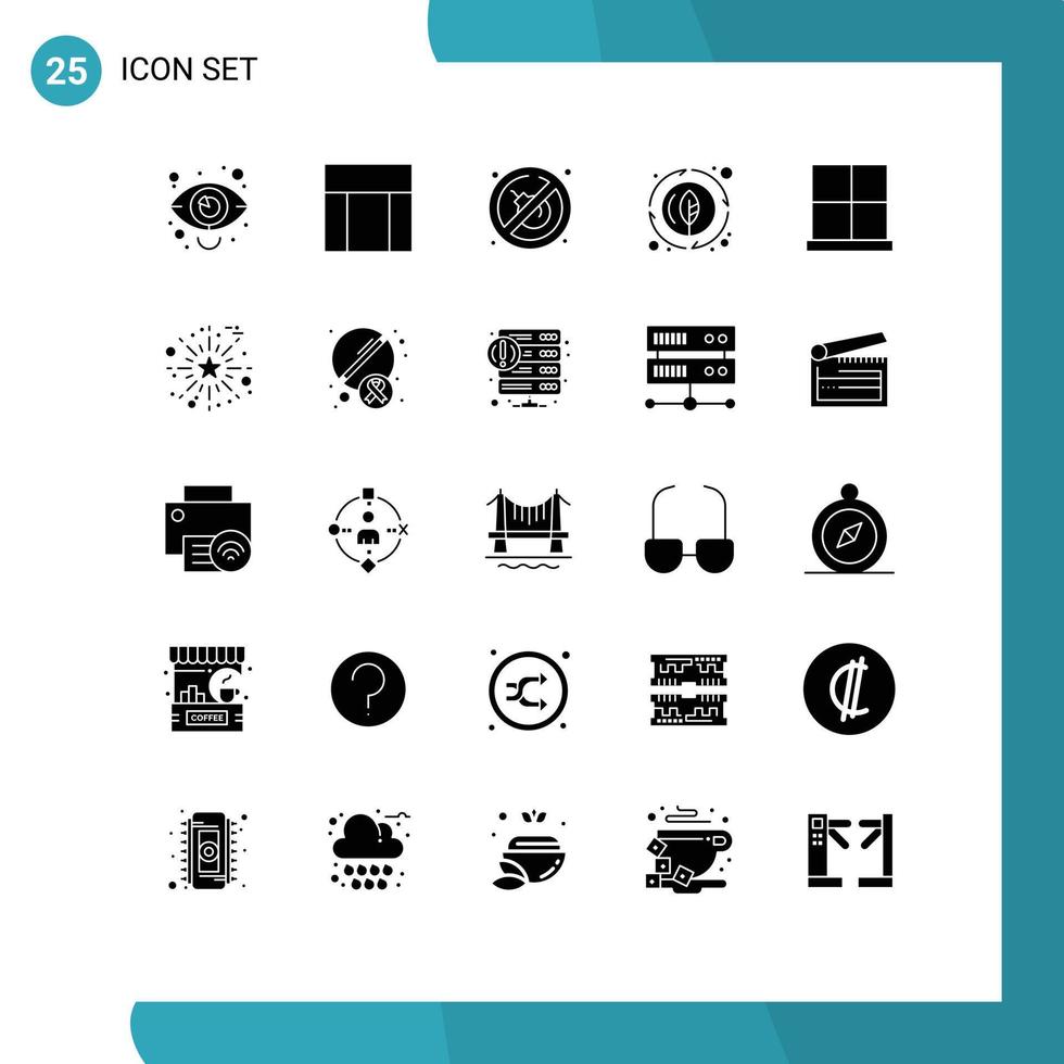 uppsättning av 25 modern ui ikoner symboler tecken för dörr växt hemsida natur energi redigerbar vektor design element