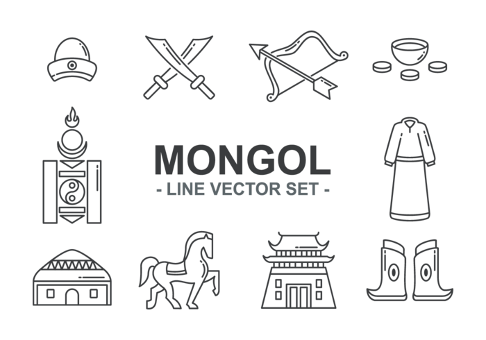 Mongoliska ikoner vektor