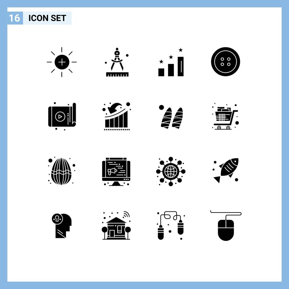 Stock Vector Icon Pack mit 16 Linienzeichen und Symbolen für App-Technologieanalyse Tablet-Kleidung editierbare Vektordesign-Elemente