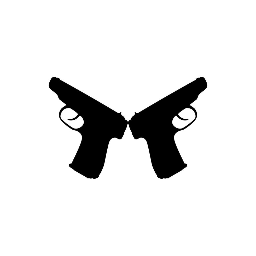 silhuett pistol pistol pistol för konst illustration, logotyp, piktogram, hemsida eller grafisk design element. vektor illustration