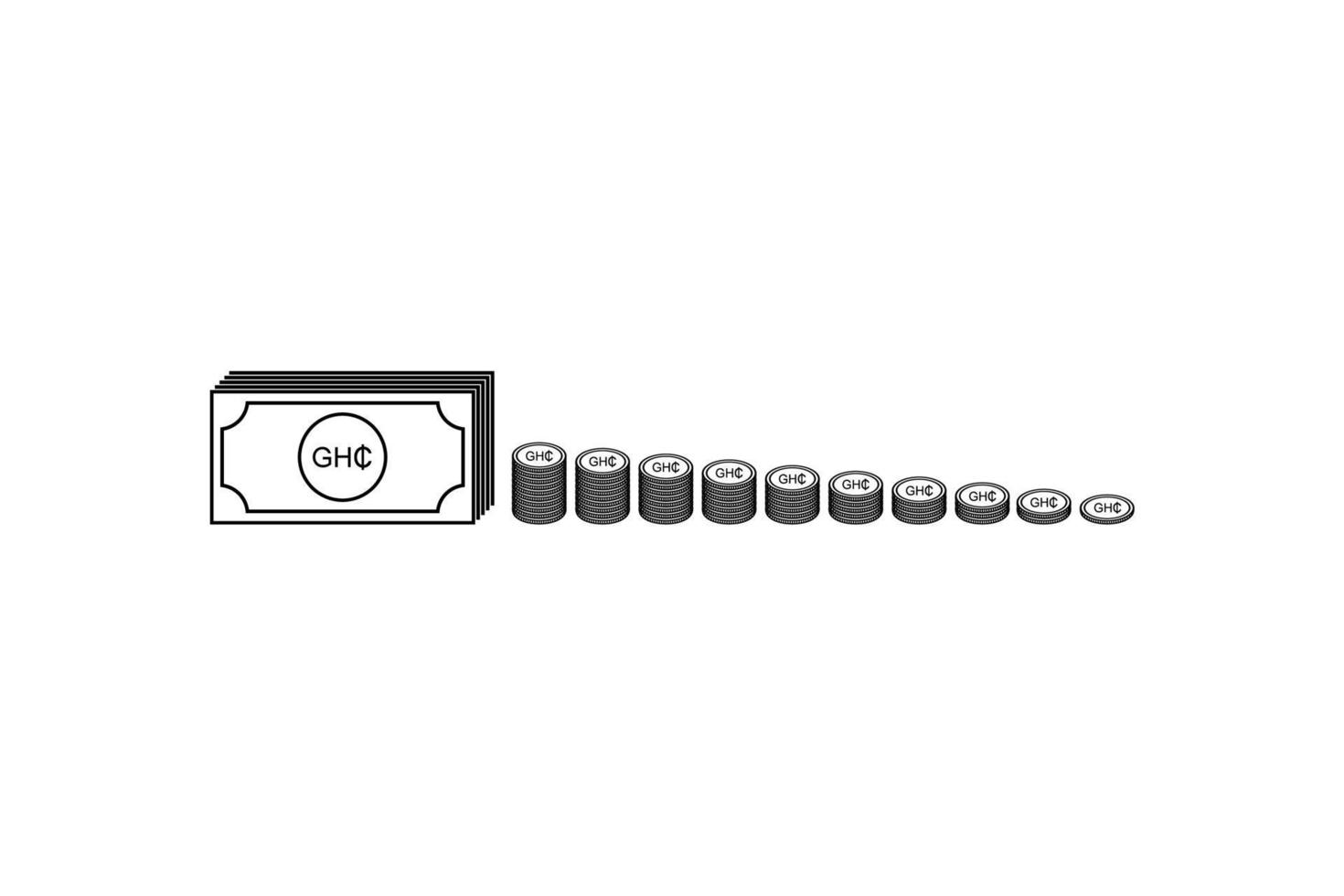 ghana valuta ikon symbol, ghanansk cedi, ghs tecken. vektor illustration