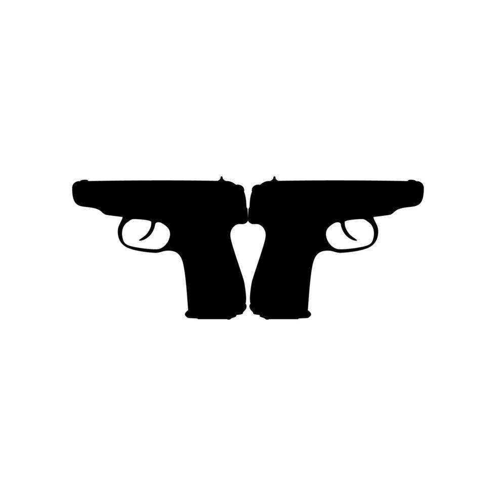 silhuett pistol pistol pistol för konst illustration, logotyp, piktogram, hemsida eller grafisk design element. vektor illustration