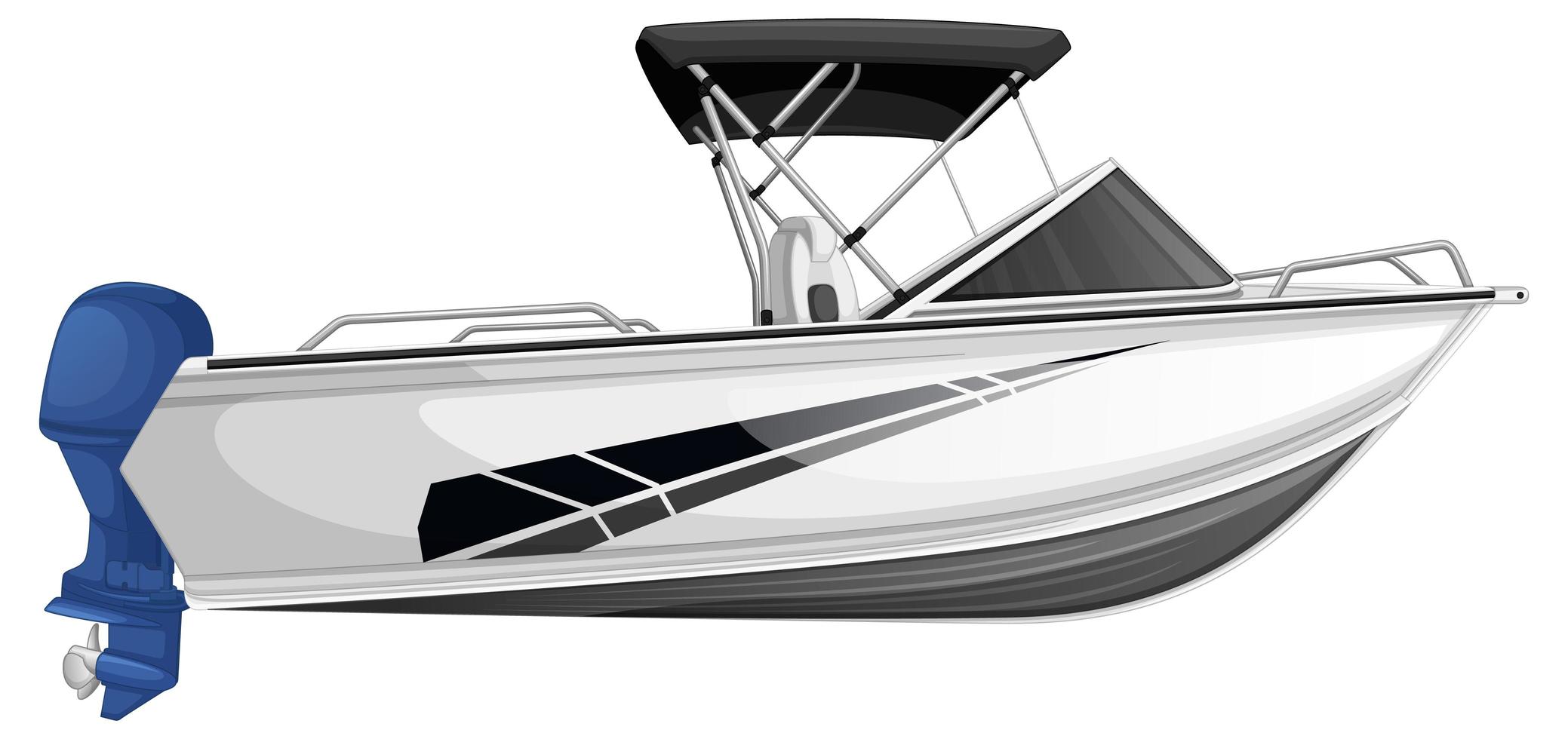 Schnellboot oder Motorboot lokalisiert auf weißem Hintergrund vektor