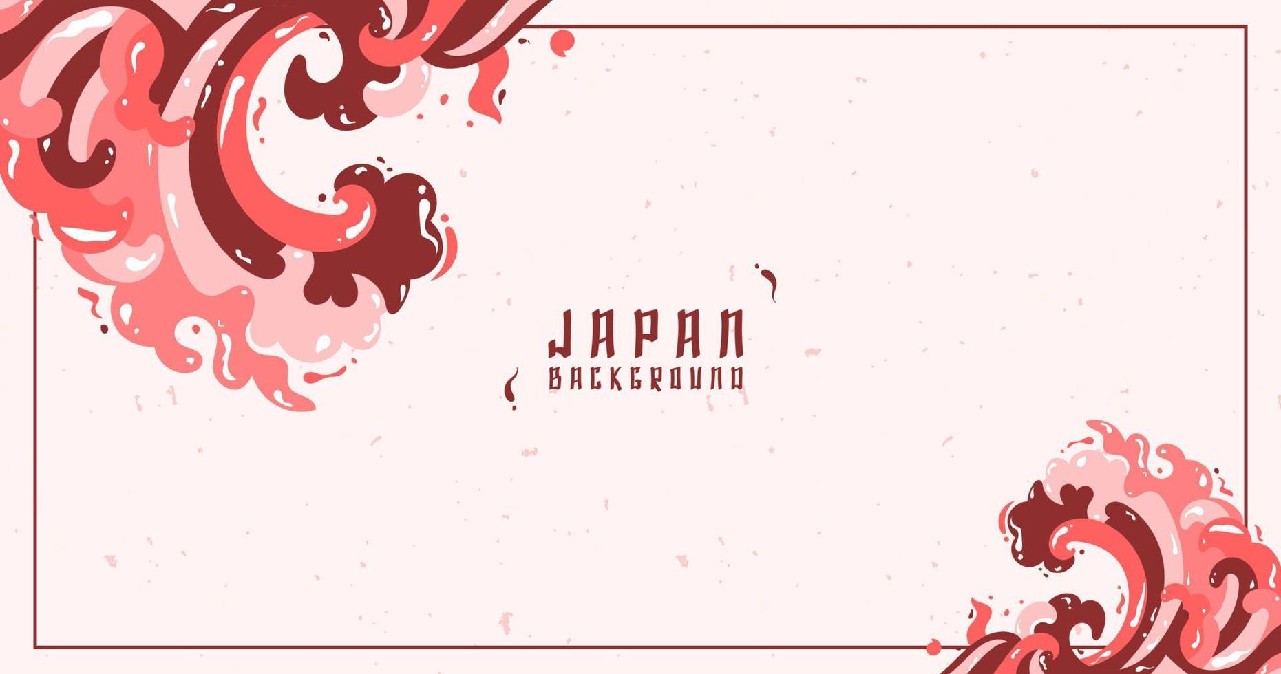 moderner hintergrund.japanischer stil. Wellen, Illustrationsdesign, Pink und Dunkelrot, Wellenmuster.eps 10 vektor