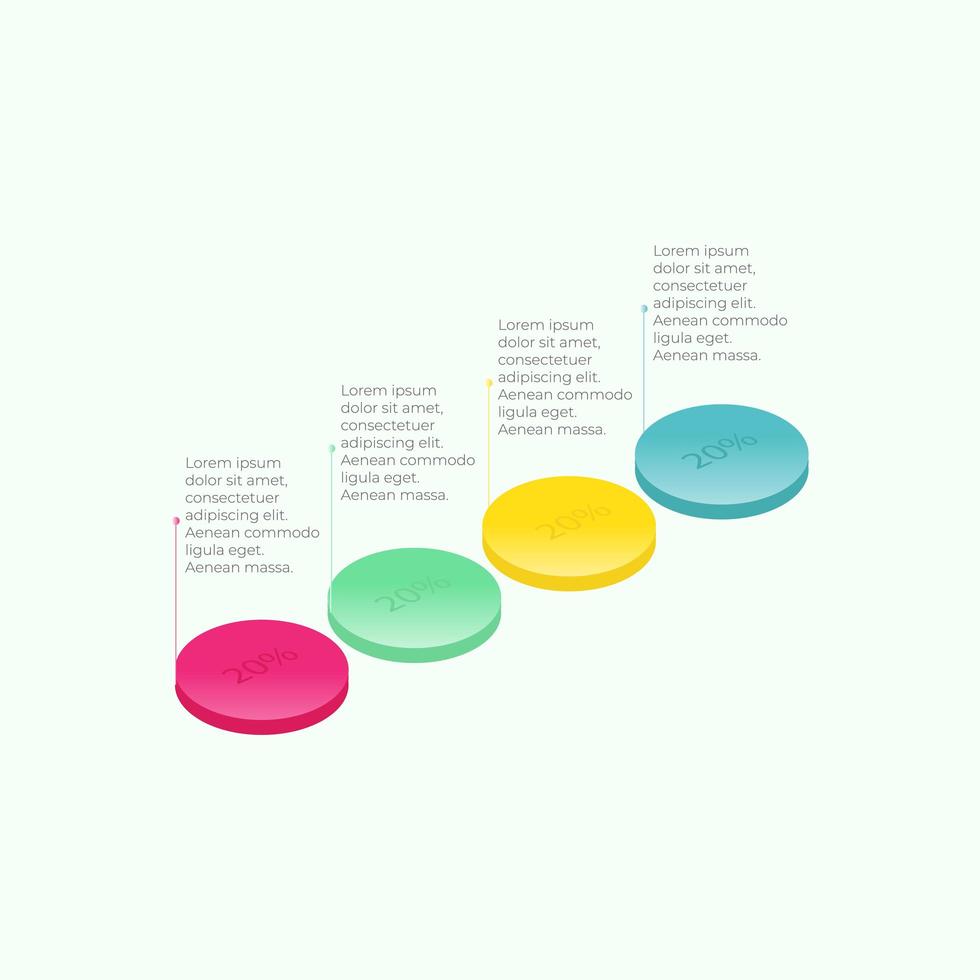 flache isometrische 3D-Infografik für Geschäftspräsentationen. vektor