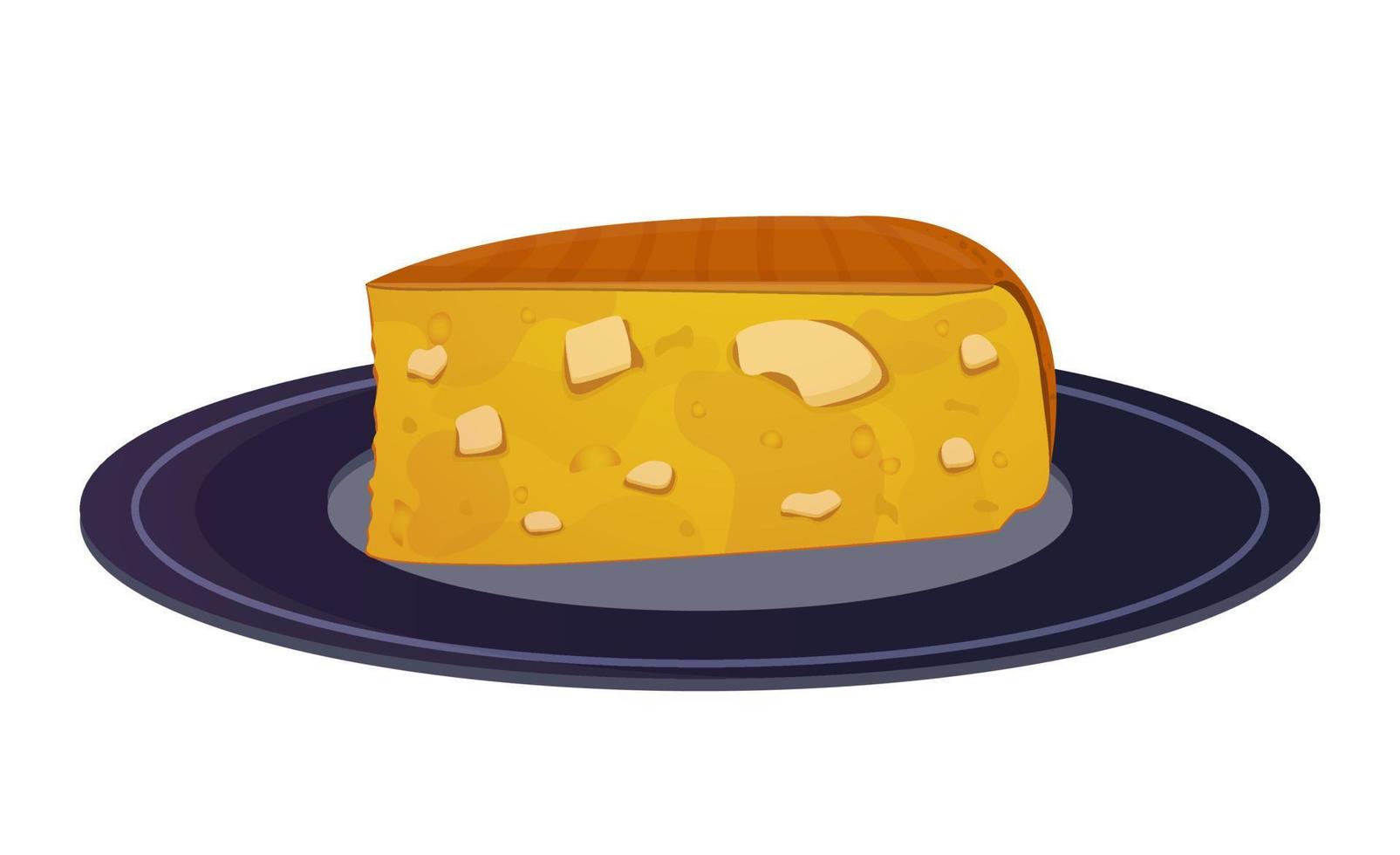 soppa paraguaya kaka med ost. paraguay maträtt. latin amerikan mat. färgrik vektor illustration isolerat på vit bakgrund.