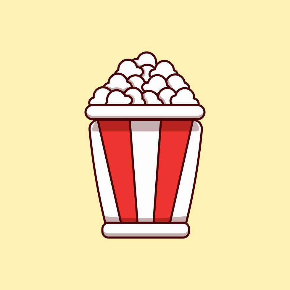 popcorn tecknad serie vektor ikon illustration